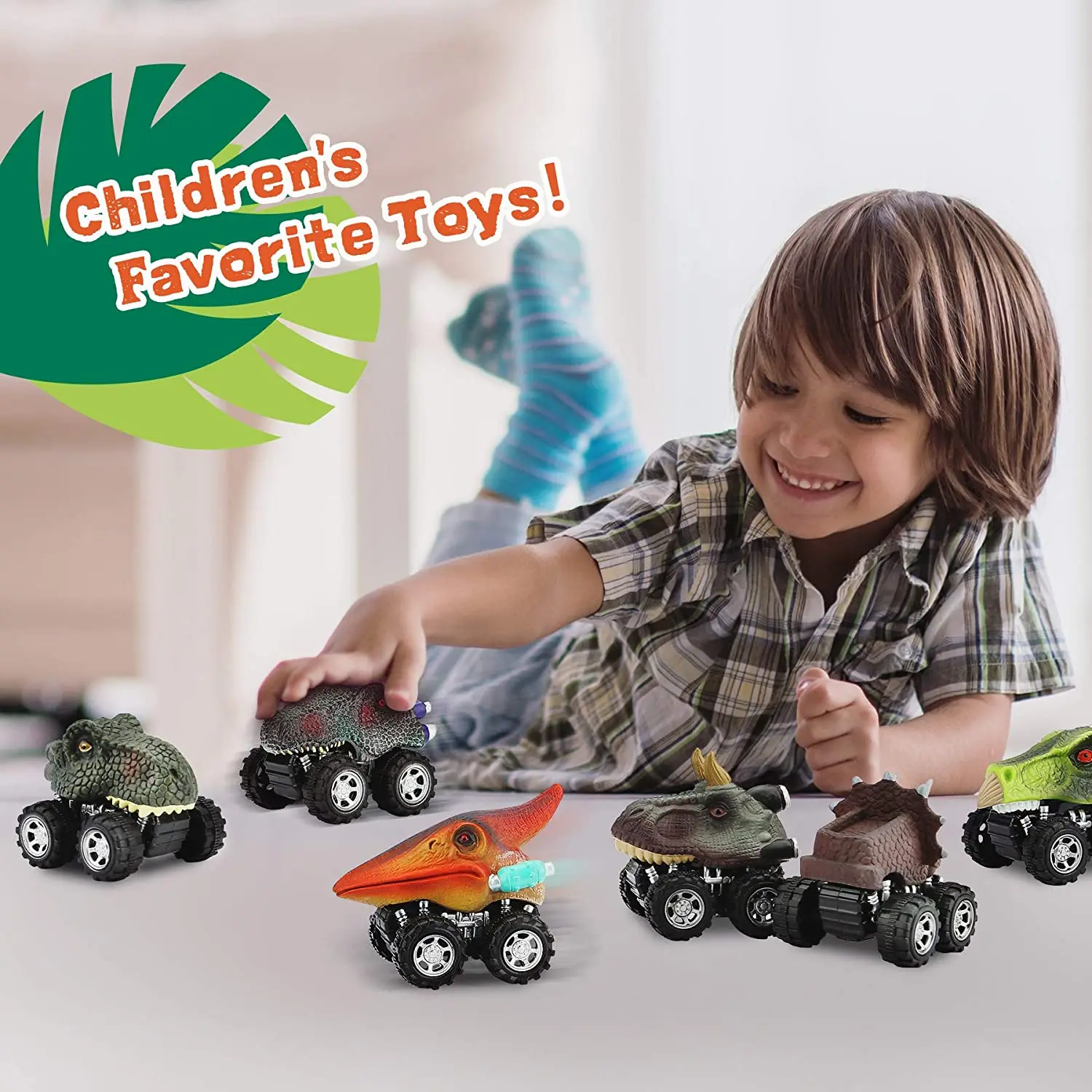 Giocattoli di dinosauro Tirare indietro le auto Mini Monster Truck Set di giocattoli per bambini Regali per ragazze dei ragazzi
