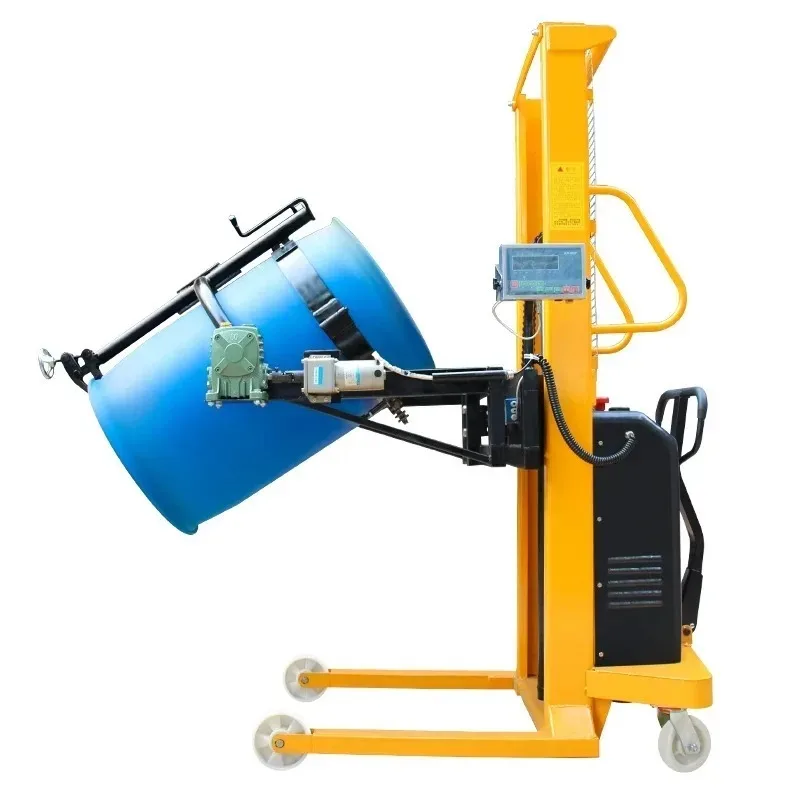 Electric 200L oil drum loading and unloading flipping with scale  explosion-proof stainless steel car can be customized