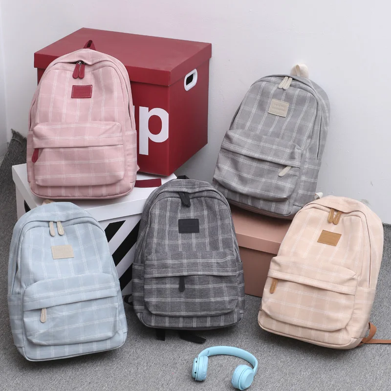 DIEHE Fashion College School Bag Backpacks for Women Striped Book Packbags for Teenage Girls Men Travel Shoulder Bags Rucksack