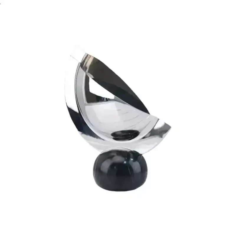 Geometric Marble Base Stainless Steel Mirror Flower Ware Decorative Ornament Porch Restaurant Home Accessories