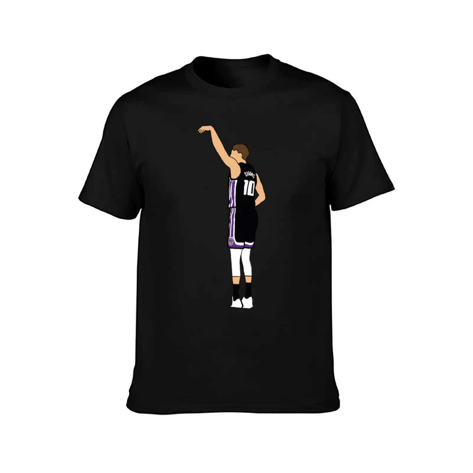 Domantas Sabonis drains a 3 Pointer T-Shirt, Summer Casual Cotton Tee, Oversized Streetwear Tops, Vintage Graphic Print