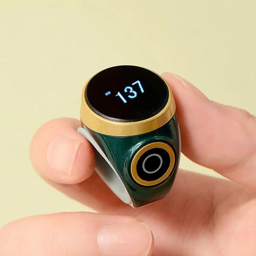 Smart Ring Counter Clicker Waterproof Button Tally Ring Digital Display Rechargeable Time Reminder Finger Counter Ring