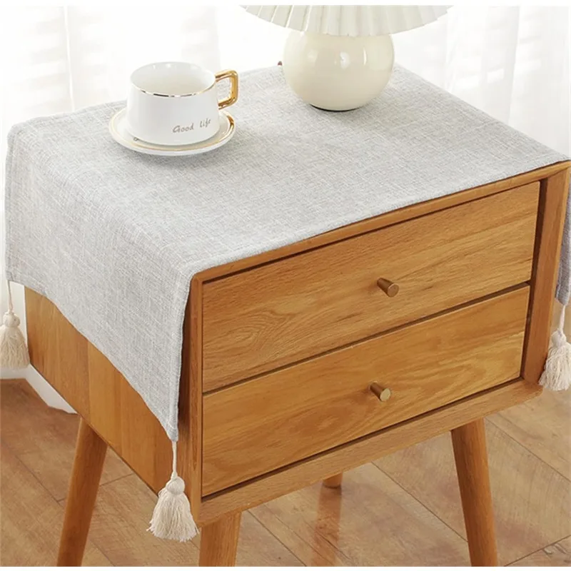 Bedside Table Cover Cloth Tablecloth, Non-Slip Dustproof TV Cabinet Refrigerator Washing Machine Cover Towel  15.7 * 35.4 inches