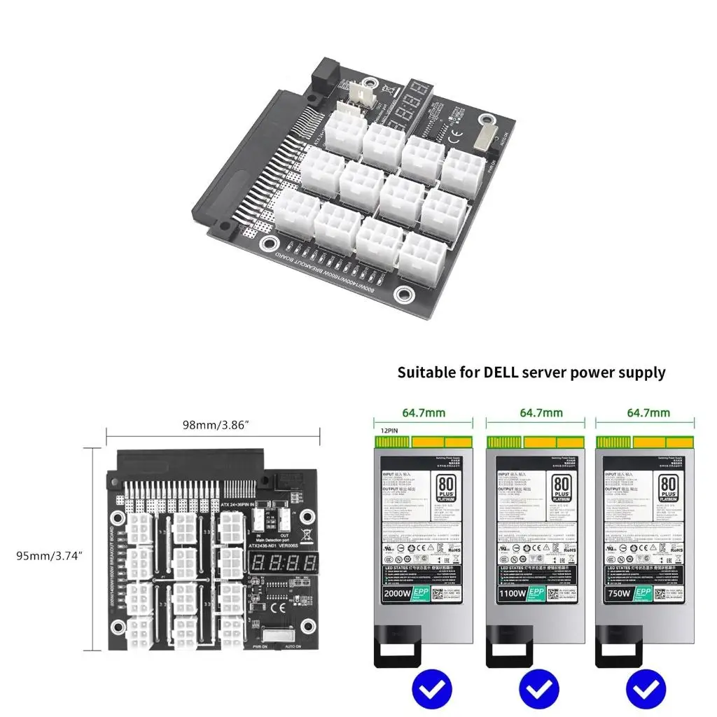 12 6Pin Power Supply Module ATX2436-N01 2200W for Server for w LED Boar