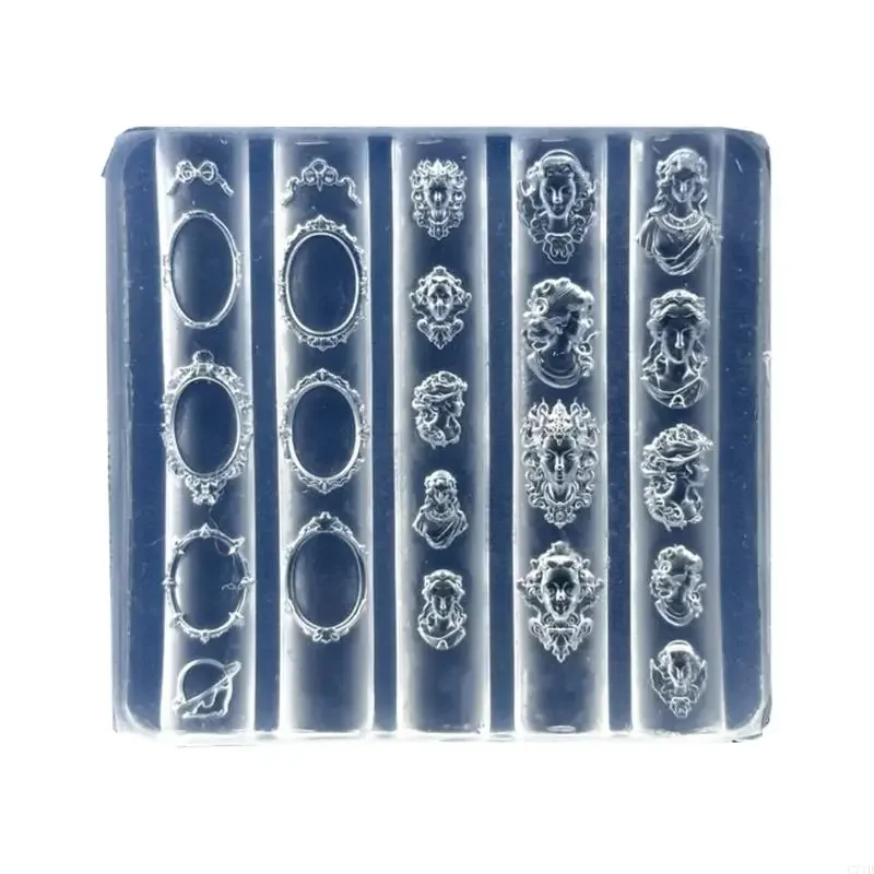 DetailedSculpted Art Mold Reusable Silicone Frame For Manicure Accessories