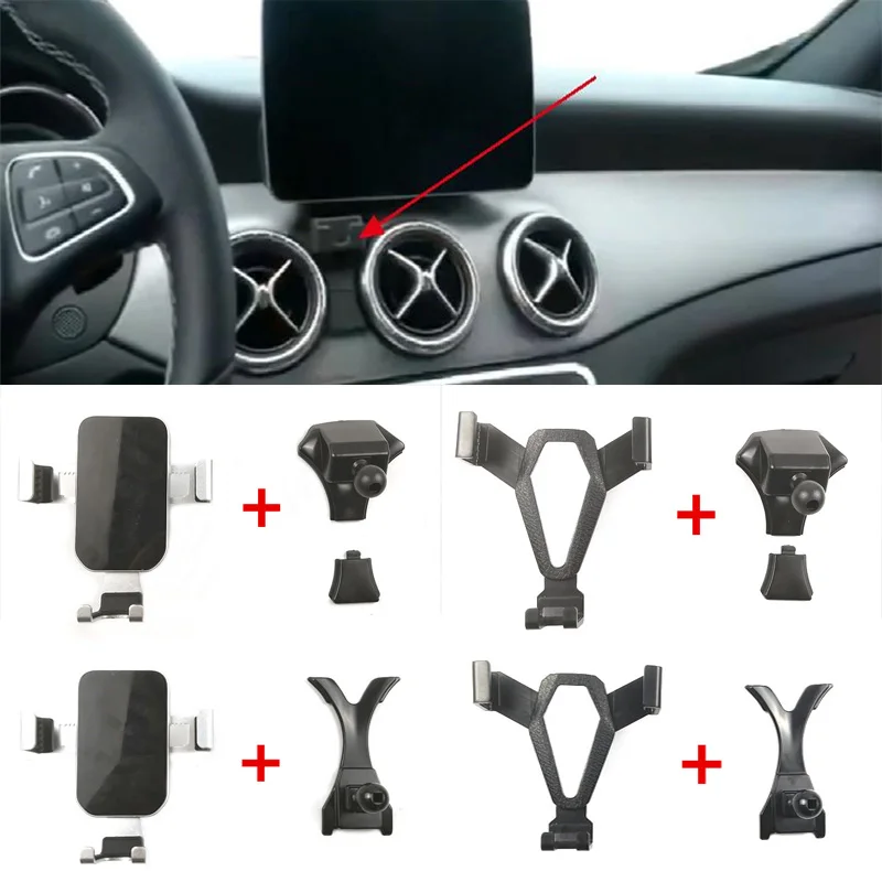 1Lot Plastic Material For 2013-2018 Mercedes-Benz GLA X156 CLA X117 Air Vent Mount Bracket Cell Phone Holder Special Stand