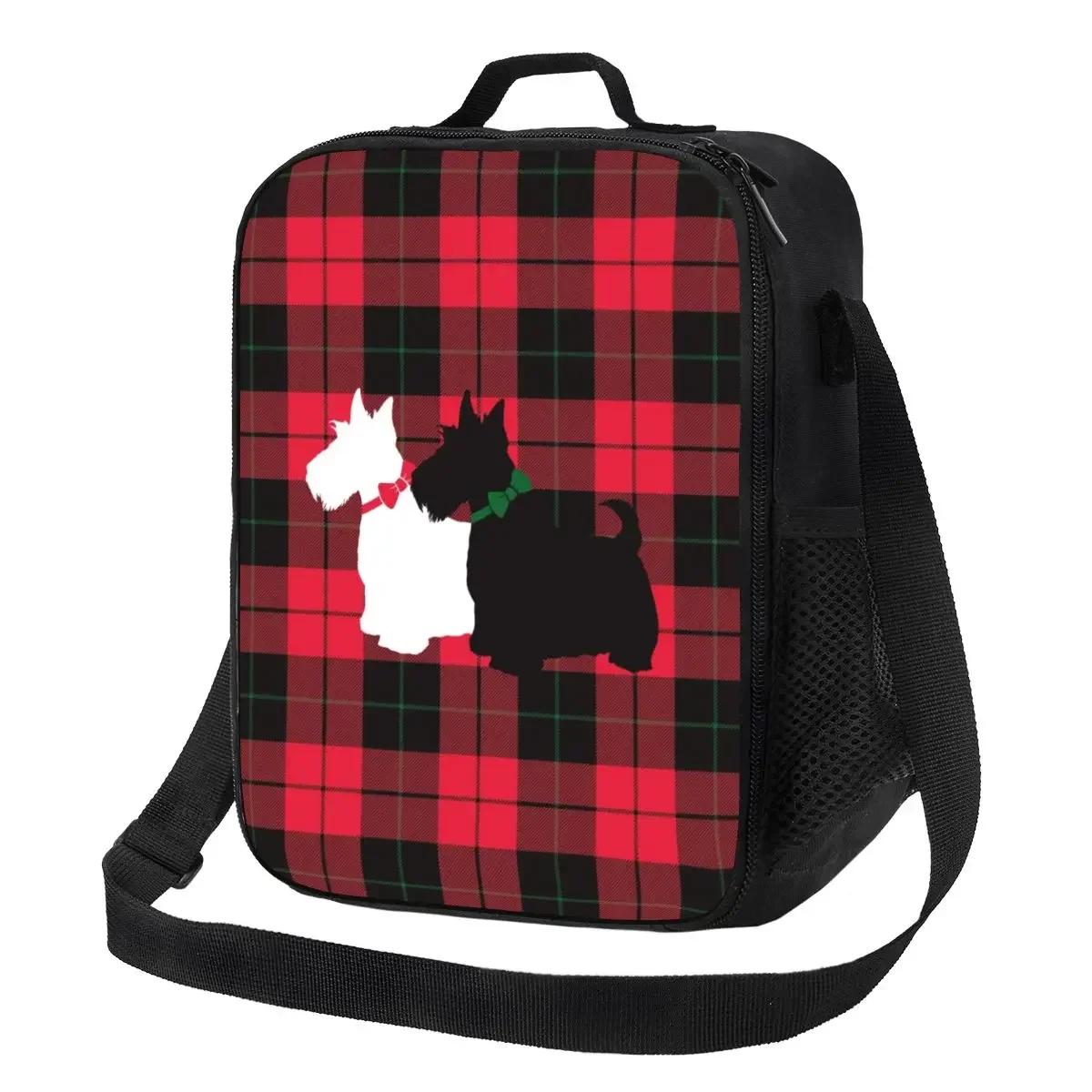 

Tartan Scottie Dog Insulated Lunch Bags for Women Scottish Terrier Resuable Thermal Cooler Food Bento Box Outdoor Camping Travel