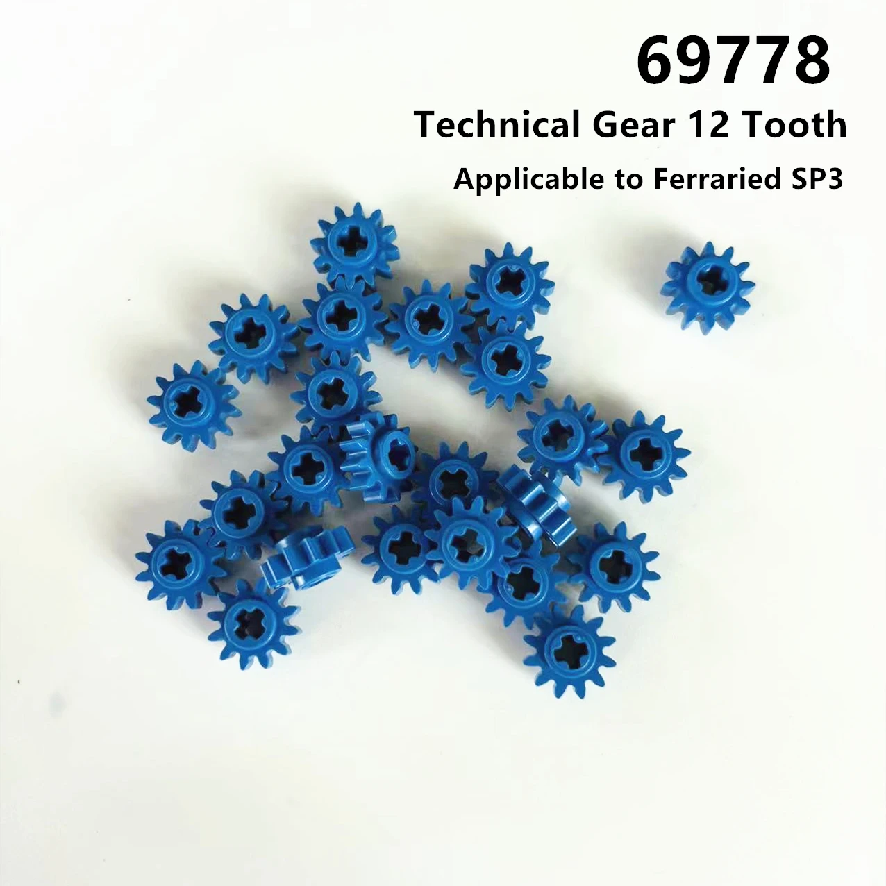 Rainbow Pig MOC Particles 69778 High-Tech Gear 12 Tooth For Ferraried SP3 Building Blocks Parts DIY Educational Compatible Toys