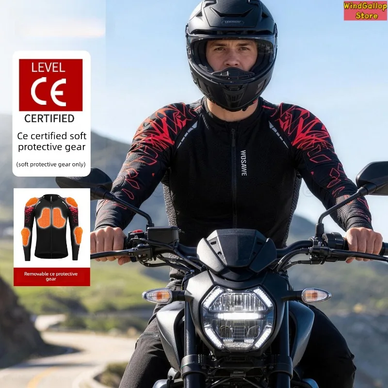 

Motorcycle Men Cycling Suit Breathable Built-in Protective Gear Soft Armor Clothing Armor Motorcycle Travel Commuter Equipment