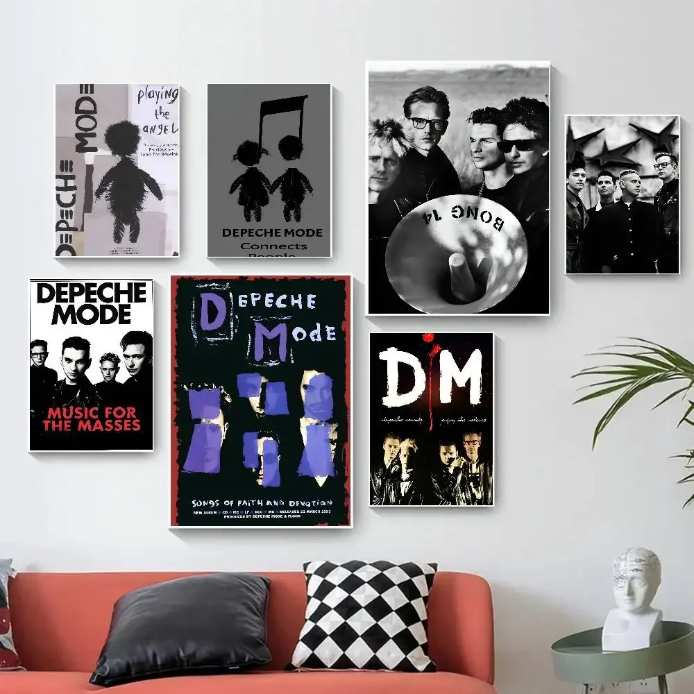DeP-eche MO-D-e Singer Vintage Poster Wall Art Canvas Print, Retro Comic Artwork Home Room Decor Aesthetic Gift For Anime Lovers