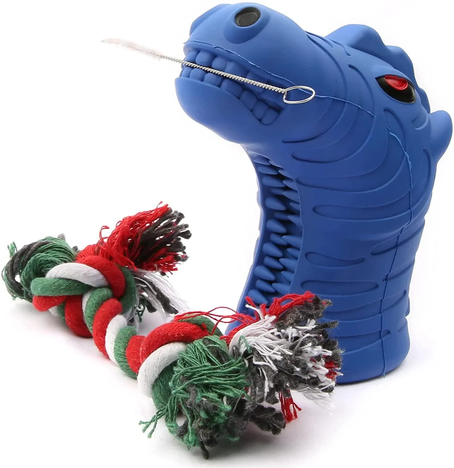 

3-in-1 Interactive Dog Chew Toy with Brush and Rope