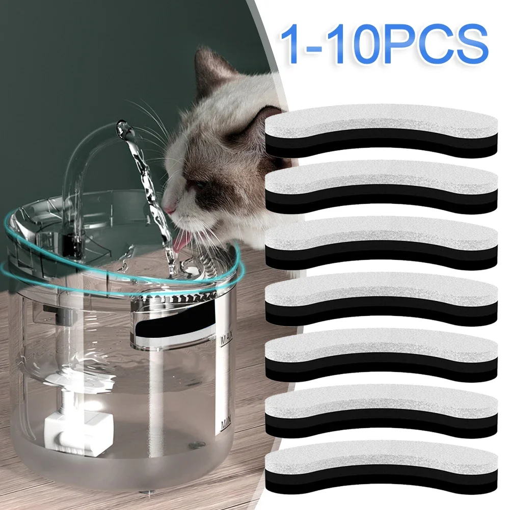 1-10pcs Cat Water Fountain Replacement Filters for WF050/WF060 Activated Carbon Filter for Pet Auto Drinking Feeder