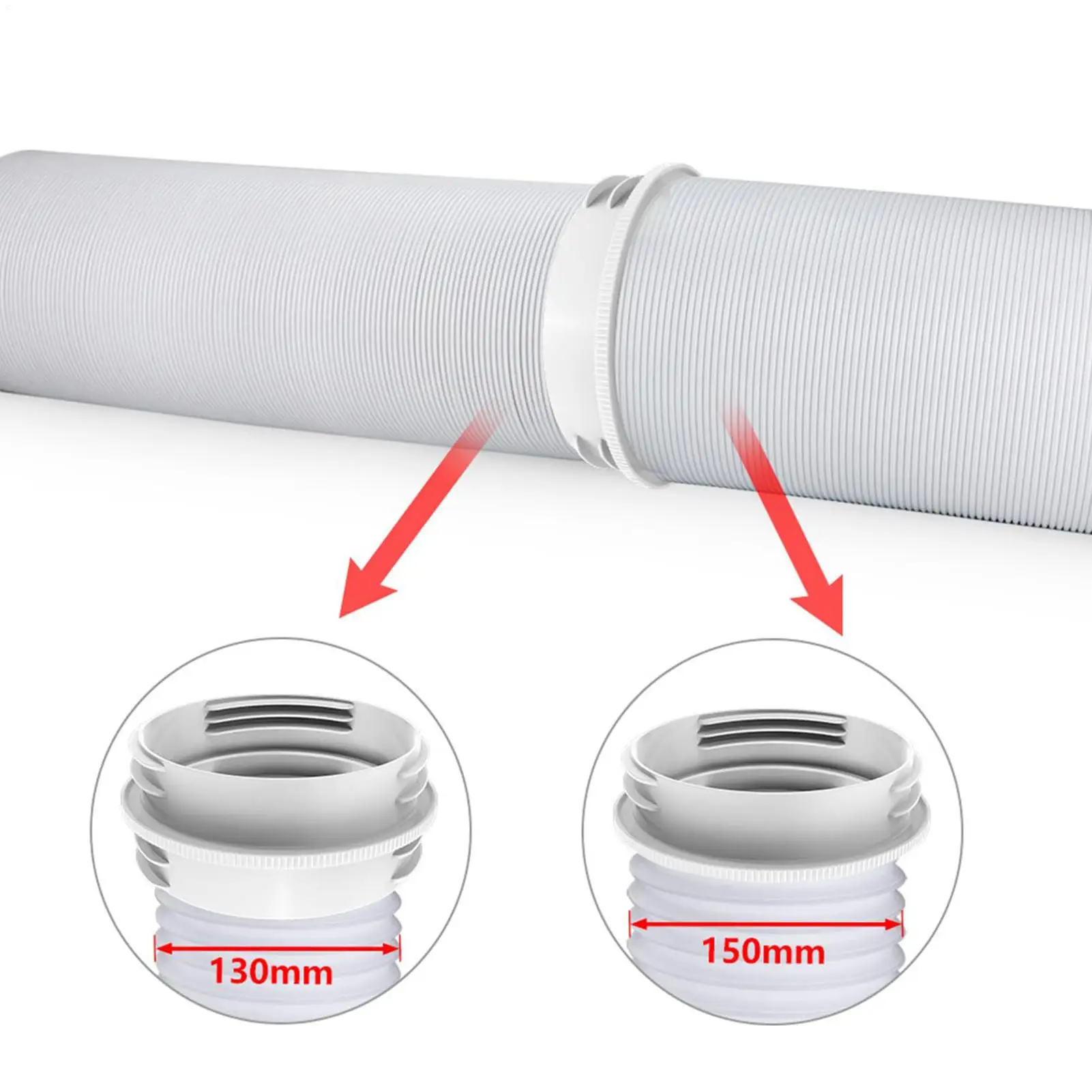 15.5x5.5cm Universal Portable AC Hose Adapter Heat Resistant Coupler Connector for Air Conditioner 5.1 5.9