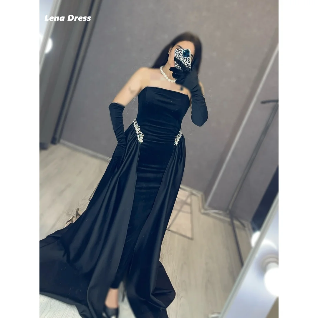

Lena Black Elegant Evening Dresses for Woman Luxury Party Dress Customized Line A Ball Gowns Long Skirt Off the Shoulders Women
