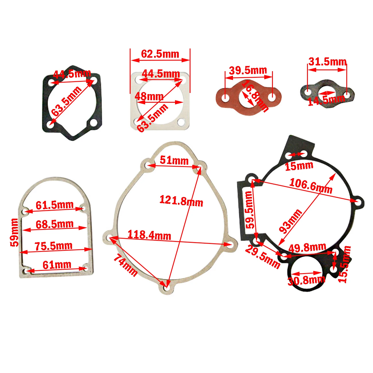 80cc Dichtungssatz Kit Motor für 49cc Motor motorisierte Fahrrad Push Bike Zylinder Kurbelgehäuse Motorteil