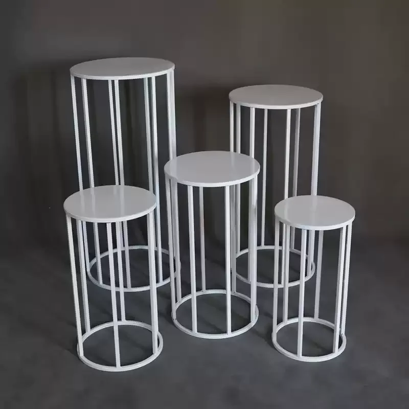 Round Cylinder Pedestal Cake Stands,wedding Dessert Table,Party Decor Birthday Cake Rack Plinths Pillars