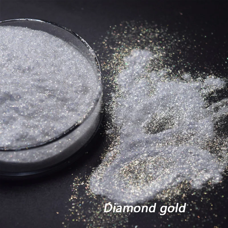 

20G -White Diamond Powder ,Iridescence Pearlescent Dust,Cosmetic Grade Shimmering Diamonds Irregular Pigment 6Colors