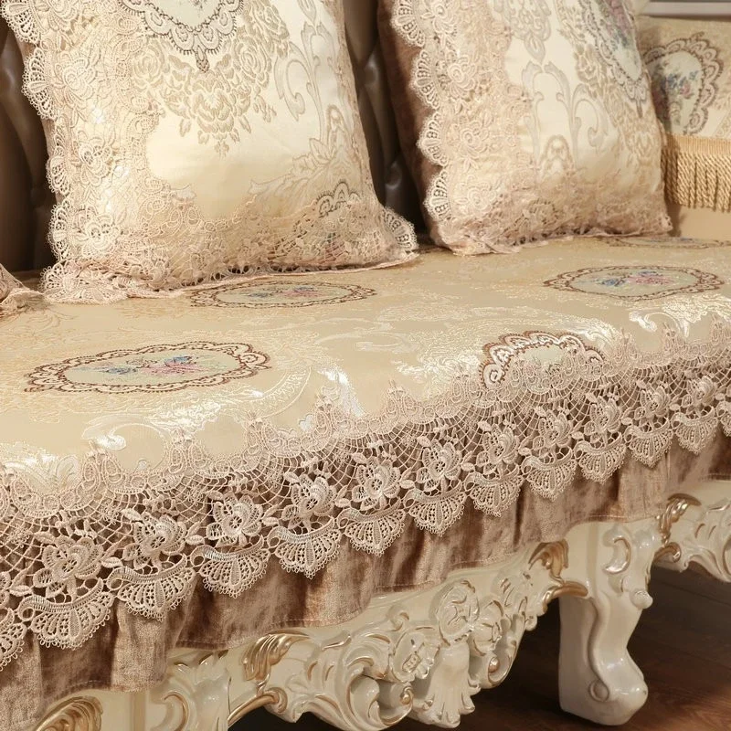 Widening Double Layer Lace Skirt Hem Sofa Protection Pad Width 85/100cm Thickened Breathable Dust Cover Furniture Decor Product