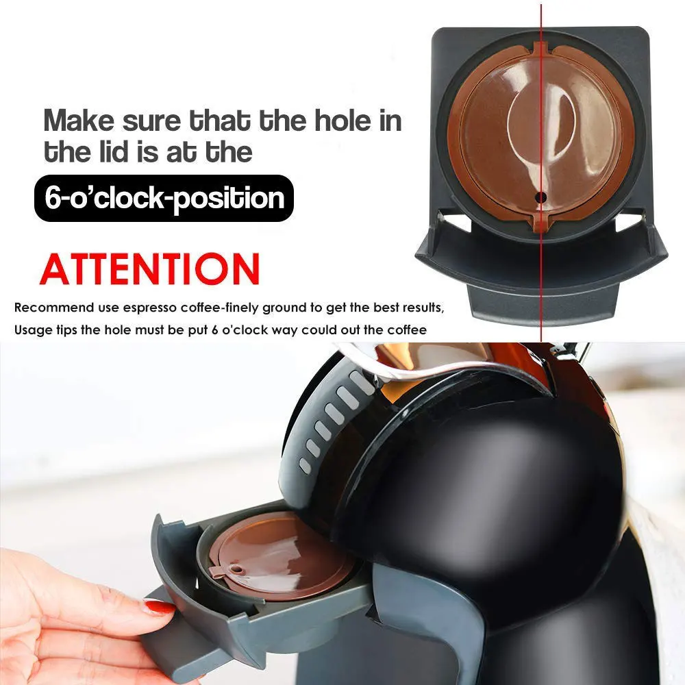 6/3PCS Reusable Coffee Capsule For Nescafe Dolce Gusto Machine Refillable Coffee Capsule Filter Cup Kit