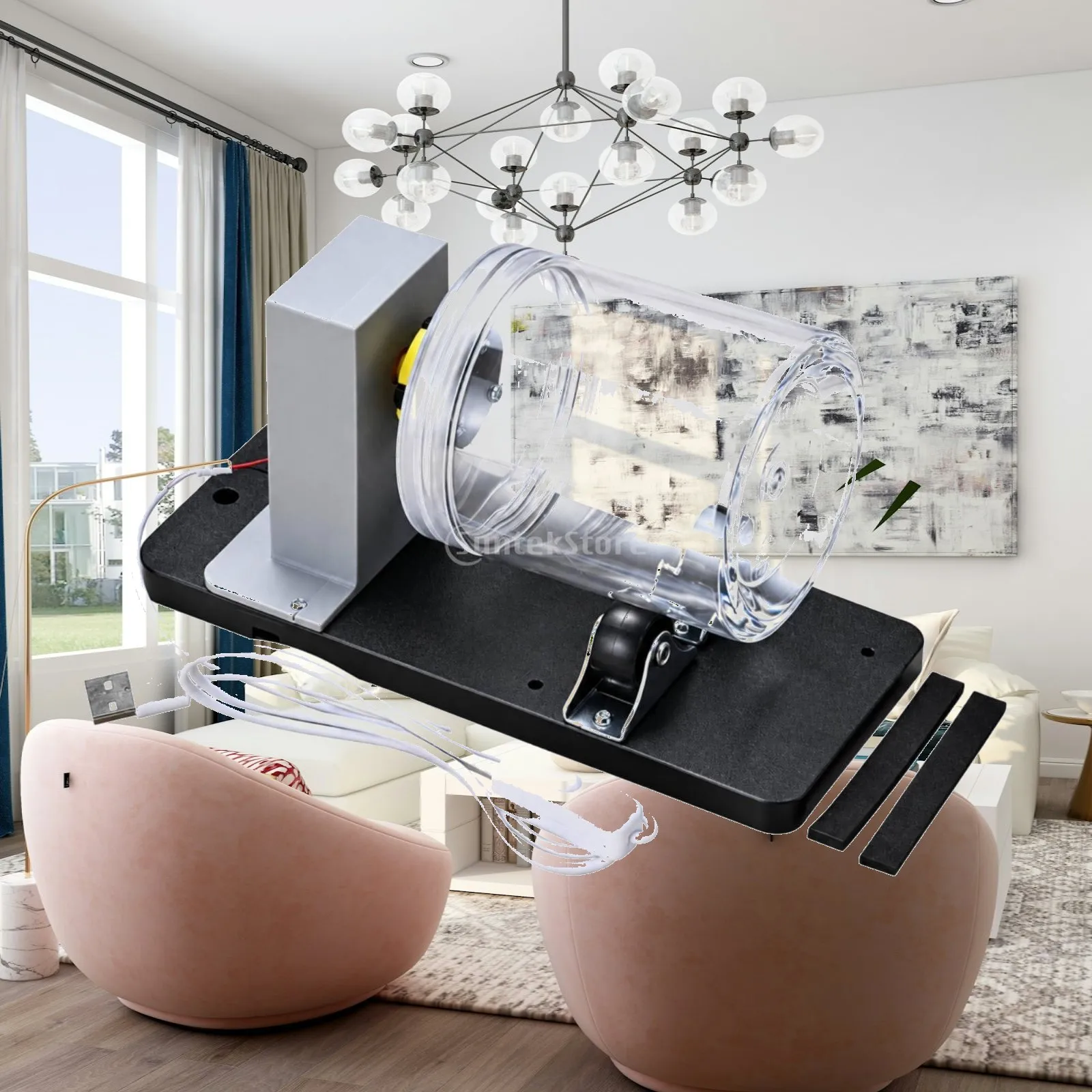 Tabletop Drum Polisher Machine for Jewelry Making with USB Power Metal Base for Small Craft Projects