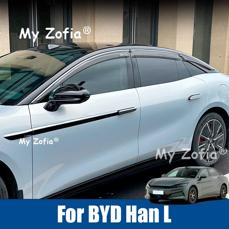 

For BYD Han L 2025 2026 Car Styling Window Visor Sunn Rain Screen Shelter Weather Shield Cover Protector Decoration Accessorie