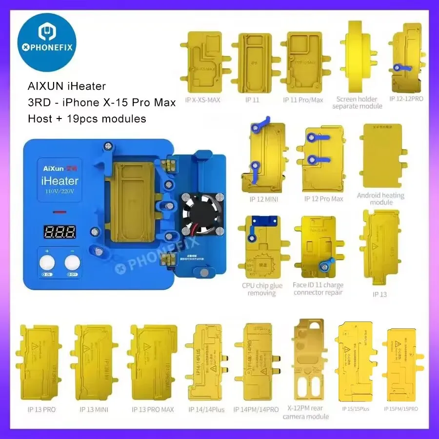 JC Aixun iHeater 220V 110V Face ID Preheating Station Thermostat Heating Platform for iPhone X-15ProMax Motherboard Repair Tool