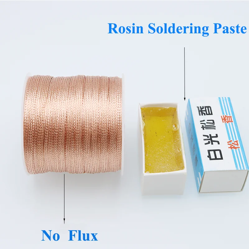 6/10/20m desoldering fio malha trança de cobre removedor de solda e fluxo de solda resina pasta livre de chumbo para placa pcb