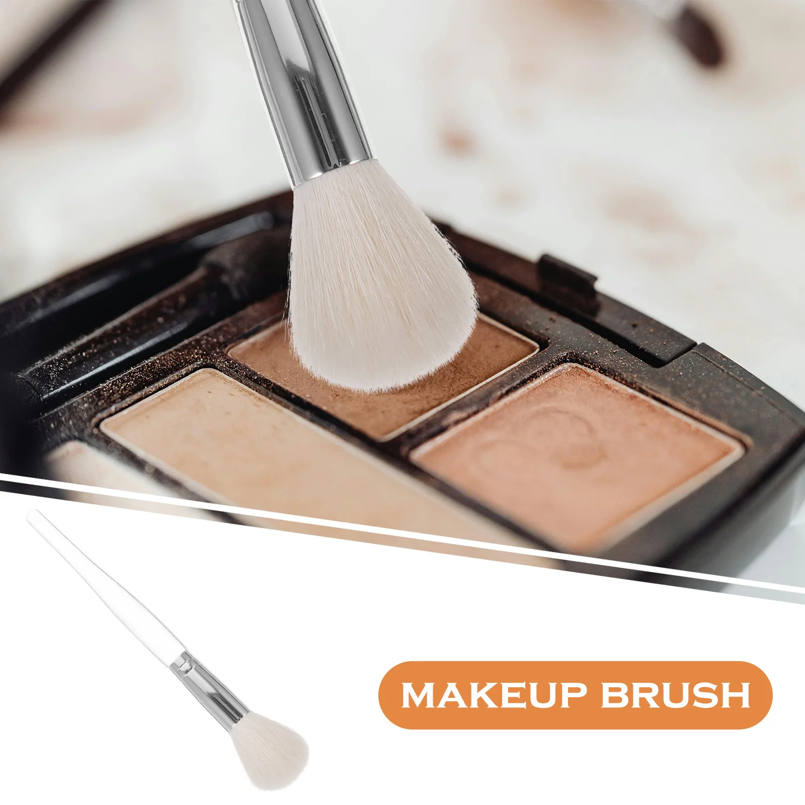 Brocha de maquillaje de lana, cerdas suaves, colorete en polvo, resaltador, brocha facial, multiusos para mujeres, pequeña, ligera, para viajes