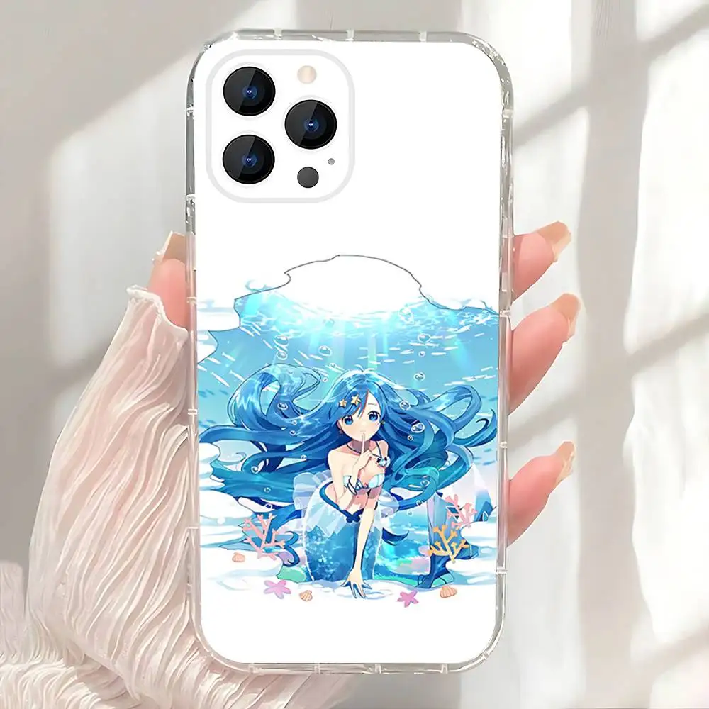 Casing M-Mermaid M-Melody Pichi Hanon Hosho Untuk iPhone 17,16,15,14,13,12,11 Pro,Max,Plus,X,XS,XR,SE4,E Mini Transparan Soft Cover