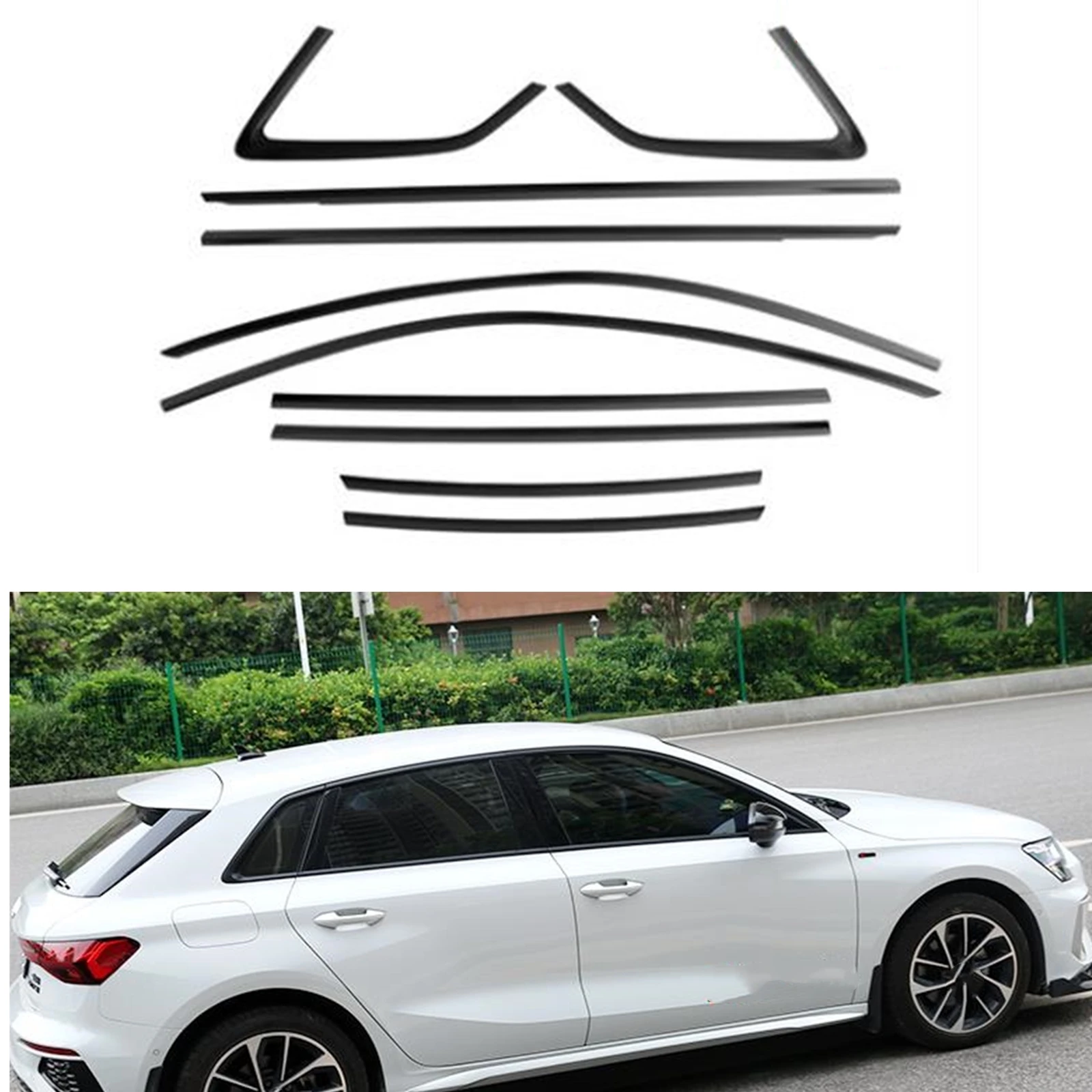 

Car Exterior Window Trim Weatherstrips Seal Strip Cover Skirt Side Gasket Sticker For Audi A3 S3 Hatchback 2021-2023