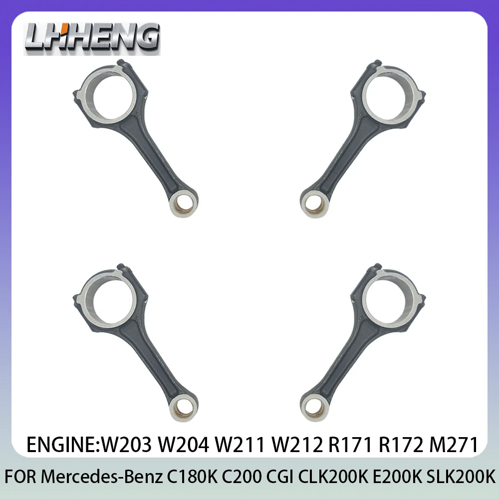 

4PCS Connecting Con Rod New Set Fit For Mercedes-Benz C180K CLK200K E200K 1.8L 1.8 L T L4 GAS Turbocharged 02-17 A2710301520