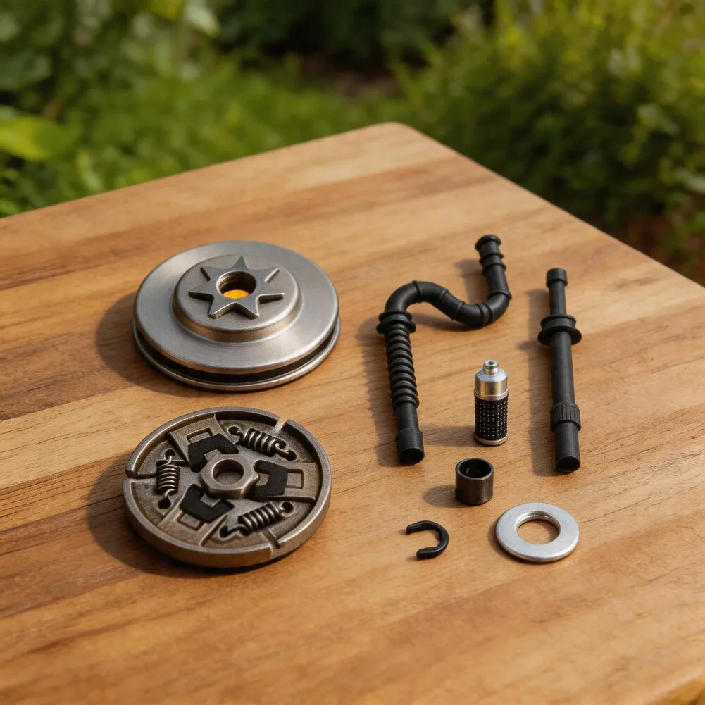 Chainsaw Replacement Part Clutch Drum Kit For Heavy Duty Cutting Silver Finish Complete Repair Set 3 8 Inch Pitch