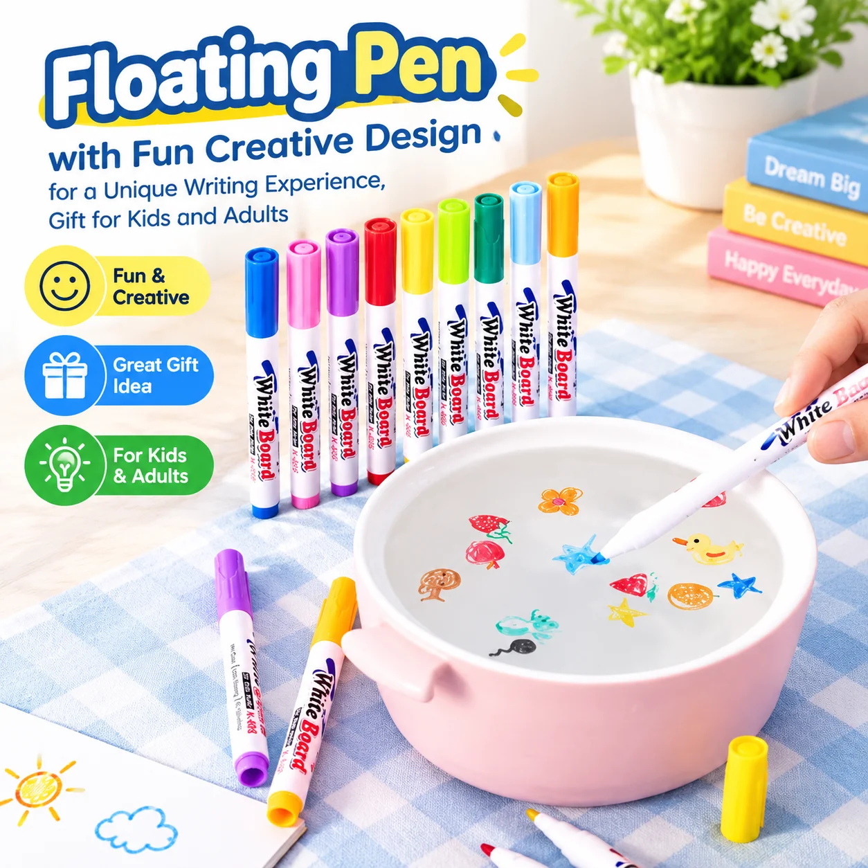 Floating Pen with Fun Creative Design for a Unique Writing Experience, Gift for Kids and Adults