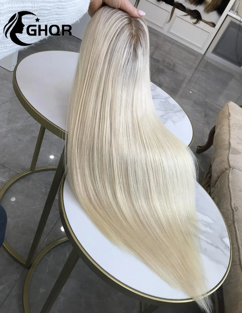 Pelucas frontales de encaje rubio ceniza para mujer, cabello humano completo, sin pegamento, liso, 13x6, HD, transparente, prearrancado