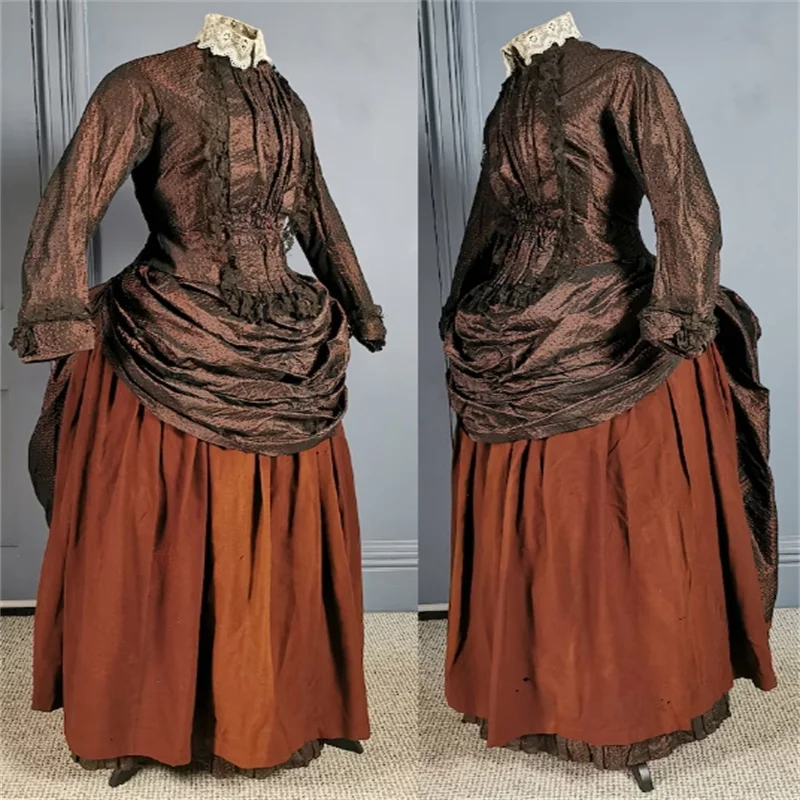 فستان دوقة يومي بتصميم فيكتوري تاريخي من السبعينيات في السبعينيات، فستان حفلة تنكرية كلاسيكي للمسرح