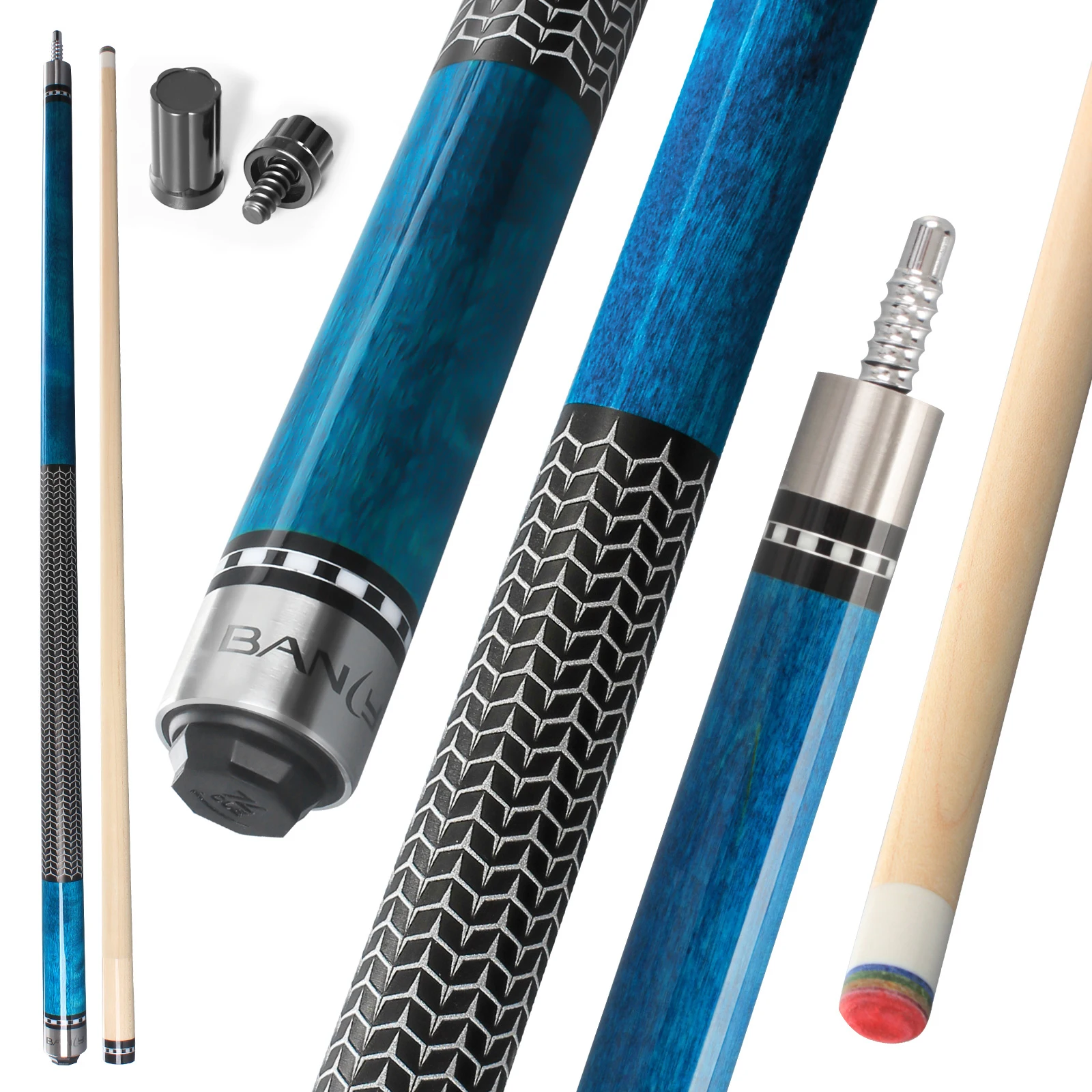 Banly Professional Pool Cue Stick 58 Inch Pro Taper Canadian Maple Wood 12.5mm Tip Low Deflection Billiard Cue For 9 Ball Compet
