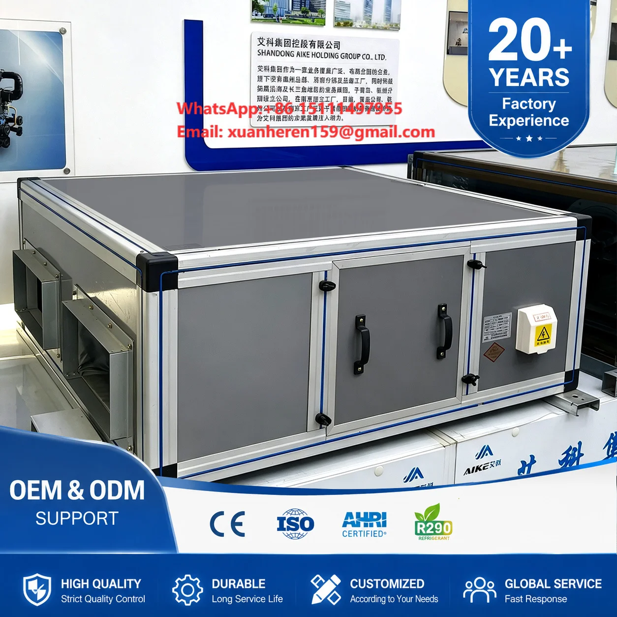 Ceiling Concealed Ducted Air Conditioner Ultra Thin 200mm DC Inverter 9000 12000 18000 BTU for Villa Apartment Hotel Project