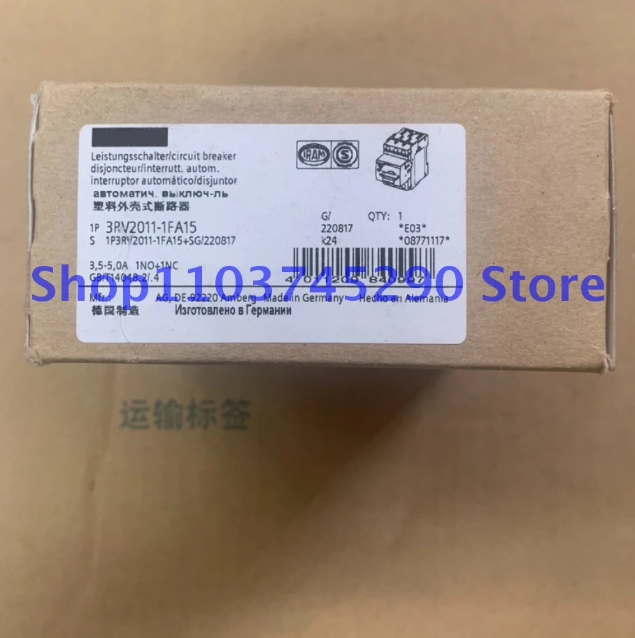 1PCS 3RV2011-1FA15 Plastic case type circuit breaker Brand 3RV20111FA15 New In Box 3RV2011 1FA15