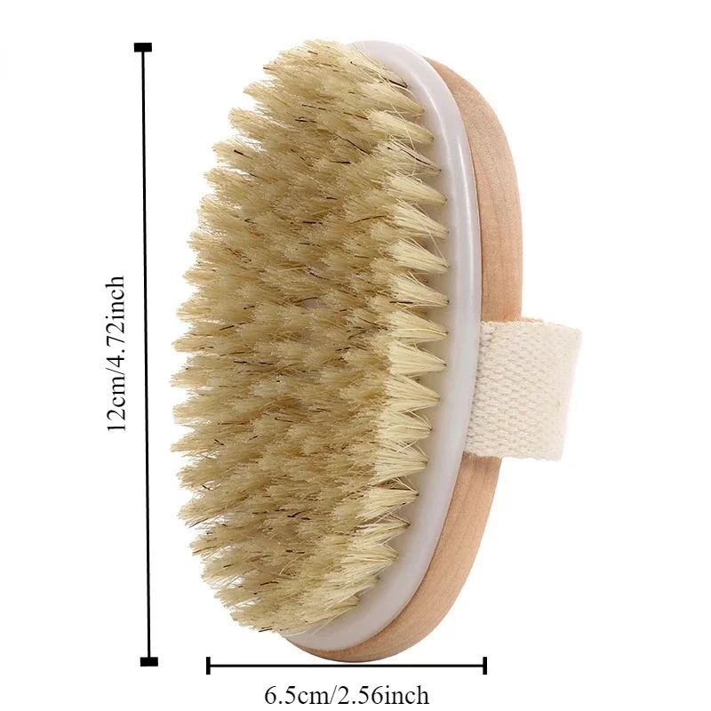 1pc Shower Brush Handheld Portable Wooden Bristle Brush Exfoliating Massage Rubbing Soft SPA Brush Shower Massager Bath gloves