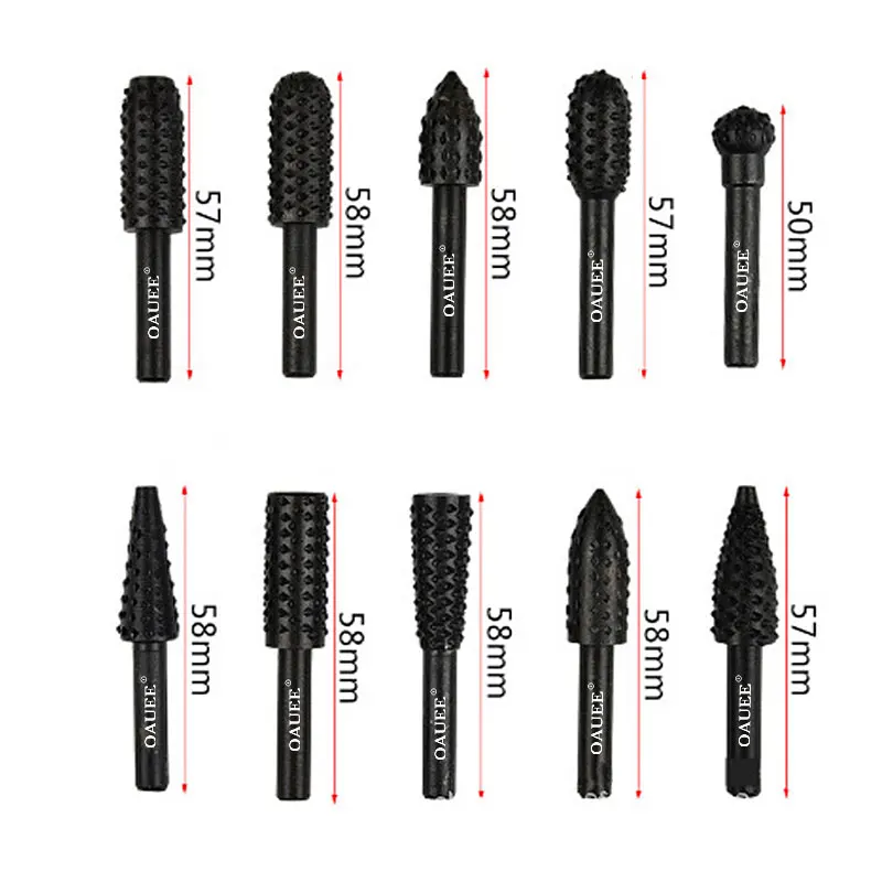 Brocas rotativas de Metal, herramientas de corte para tallado de raíces y madera, amoladora de archivos, 5 o 10 unidades