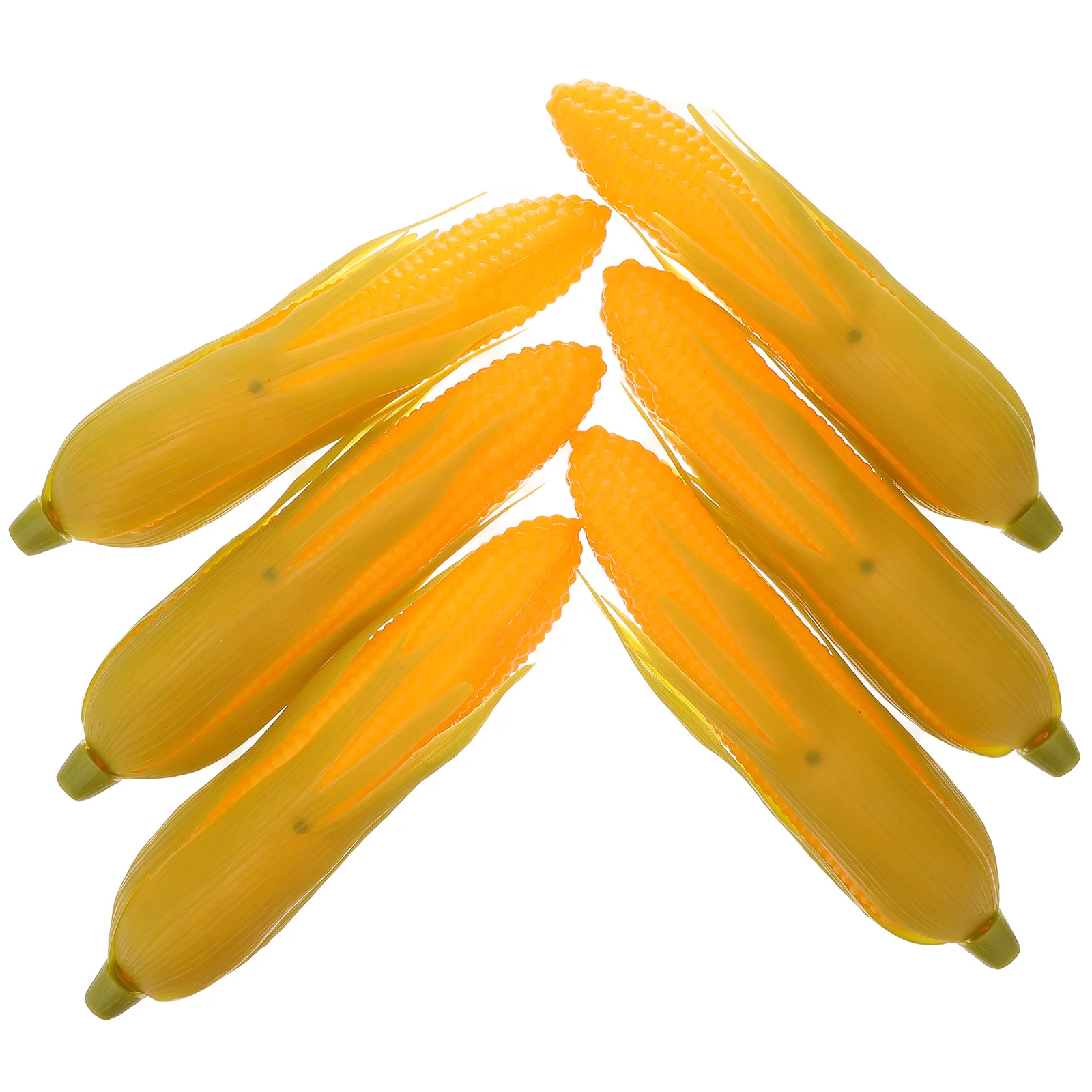 

6pcs Simulation Corn Models Artificial Vegetable Decorations Corn Photo Props for Home Shop Party (Green Shell)