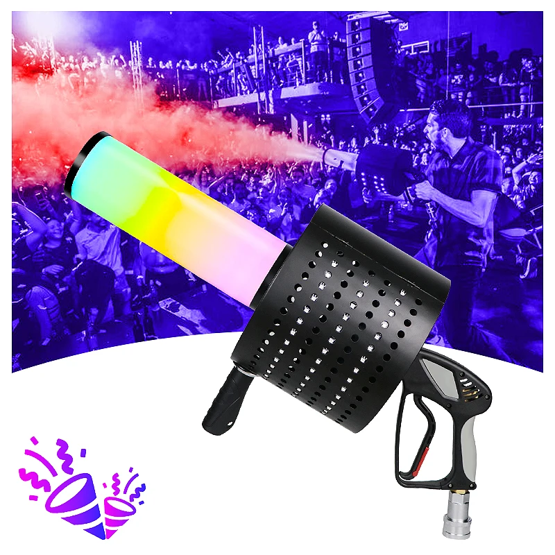 New 7-color LED Confetti Cannon Machine for Wedding Disco Club Stage Party Handheld Led CO2 Jet Confetti Gun