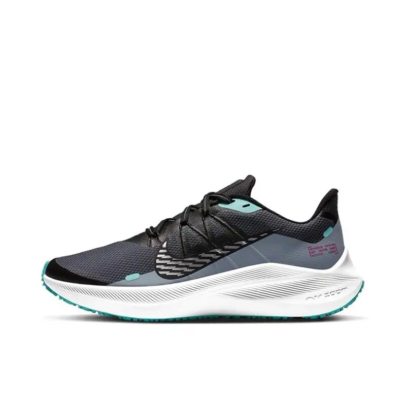 Nike Zoom Winflo 7 Unisex Black White Fashion Cushioned Cushioned Anti-slip Wear Comfortable Breathable Running Shoes