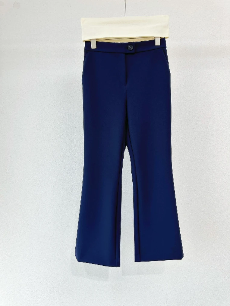 

Модные повседневные корейские брюки-палаццо со средней посадкой, эластичные в четырех направлениях, с эластичным поясом, универсальные, осень-зима, новинка...