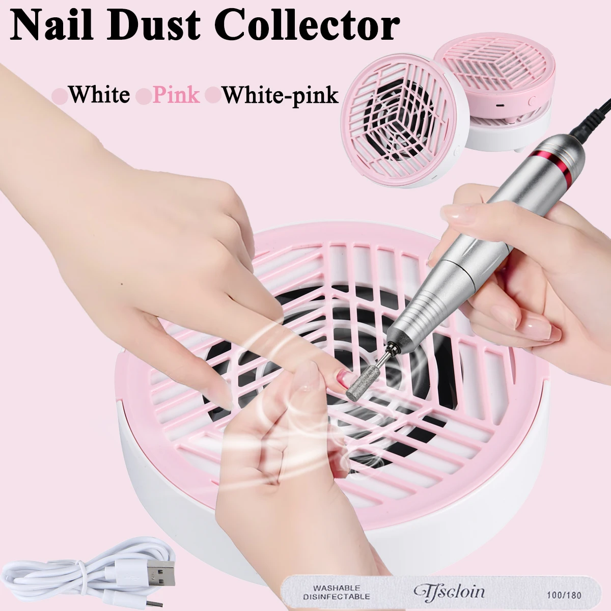 

New Nail Dust Collector Extractor Fan For Manicure Machine Powerful Nail Vacuum Cleaner With Remove Paper Filter Nail Equipment