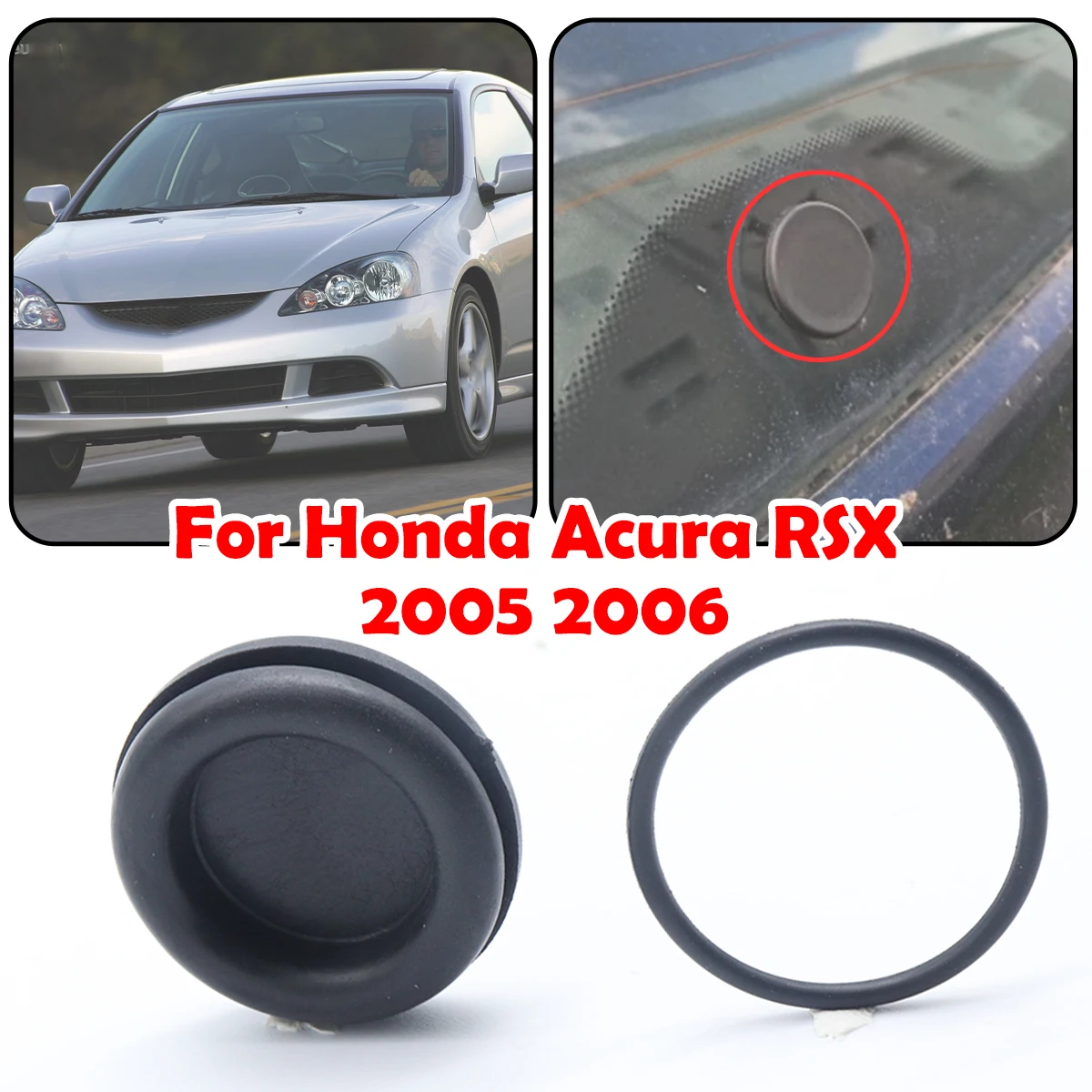 

For Honda Acura RSX 2005-06 Rear Windshield Wiper Arm Rocker Delete Bung O Ring Rubber Grommet Plug Cap Accessories 91617SB6000