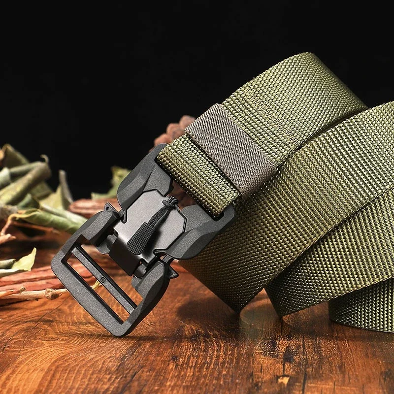 El nuevo cinturón con hebilla de 125cm para hombre, cinturón de nailon trenzado, ligero, transpirable, para ir al trabajo diario, cinturones de moda para hombre