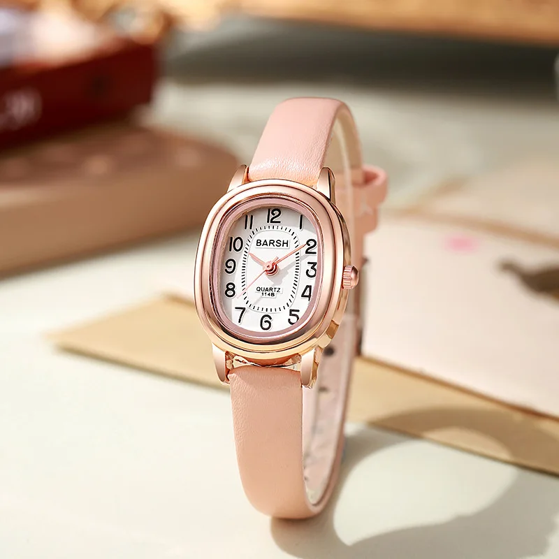 

Роскошные женские часы с овальным циферблатом, модные женские подарочные платья, кварцевые часы, красочный кожаный ремешок, студенческие наручные часы, дропшиппинг