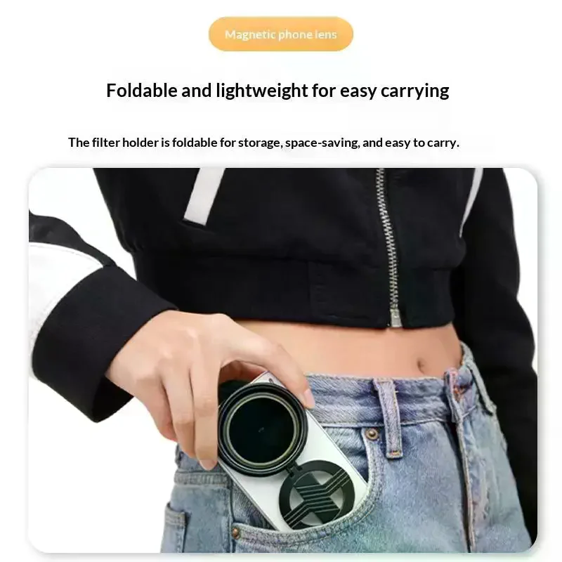 /&/Magnetic Circular Universal Polarizer Camera Lens Clip 52MM CPL Filter Kit Professional Phone Camera Lens For 16