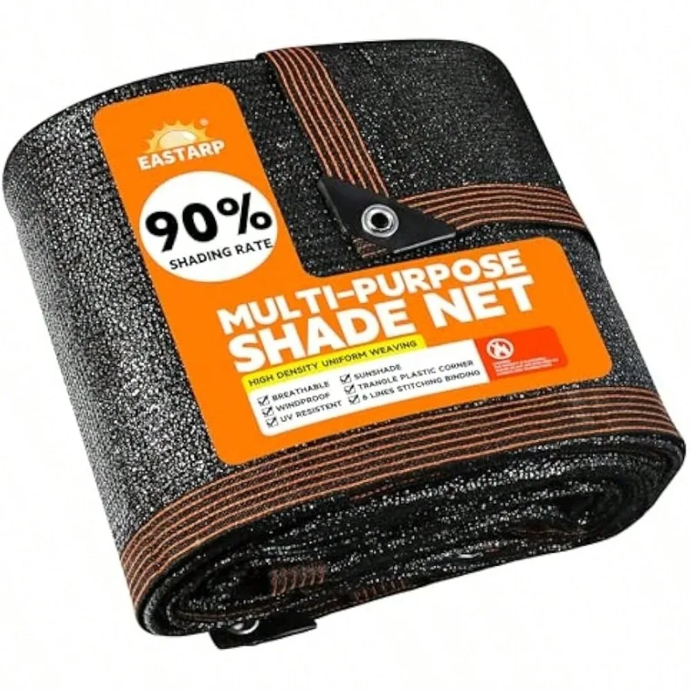 

90% Shading Rate Shade Cloth Outdoor Sun Shade with Grommets, Premium Sunshade Fabric Fence - Durable and Easy To Install